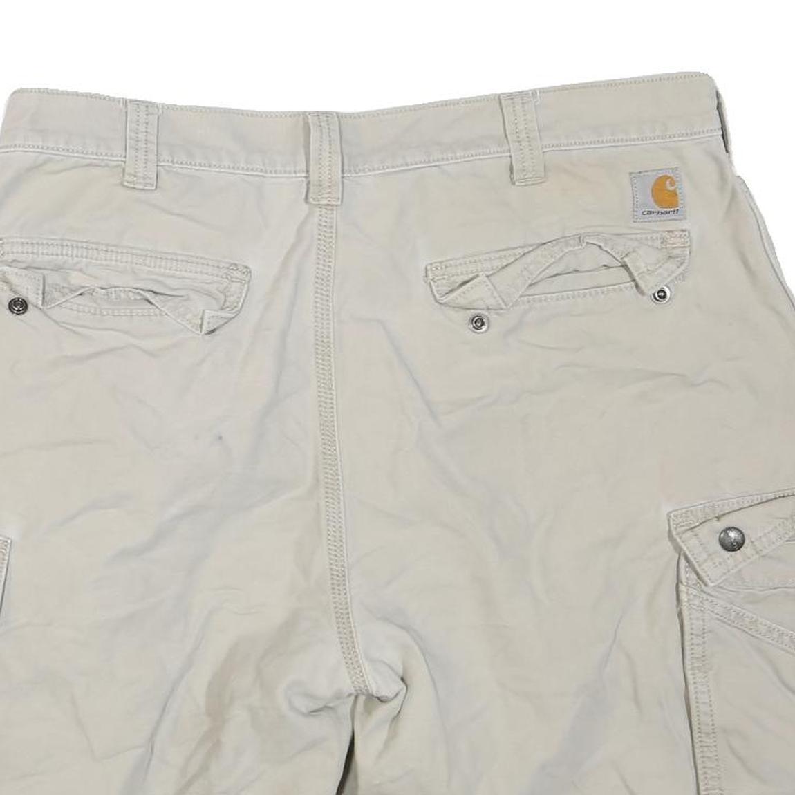 CARHARTT Mens Cotton Blend Beige Cargo Shorts L W36 Workwear Durable