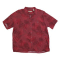 BATIK BAY Mens Red Rayon Shirt XL Tropical Print Casual Button Up