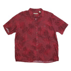 BATIK BAY Mens Red Rayon Shirt XL Tropical Print Casual Button Up