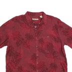BATIK BAY Mens Red Rayon Shirt XL Tropical Print Casual Button Up