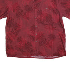 BATIK BAY Mens Red Rayon Shirt XL Tropical Print Casual Button Up