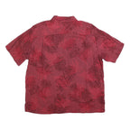 BATIK BAY Mens Red Rayon Shirt XL Tropical Print Casual Button Up