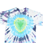 GILDAN Mens White Blue Tie Dye Graphic T-Shirt XL Crew Neck Short Sleeve