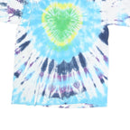 GILDAN Mens White Blue Tie Dye Graphic T-Shirt XL Crew Neck Short Sleeve