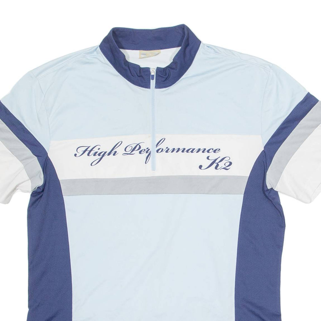 K2 Cycling Mens Jersey Blue 1/4 Zip L