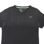 BOSS HUGO BOSS Mens Black & Grey Modern V-Neck Short Sleeve T-Shirt L Jersey