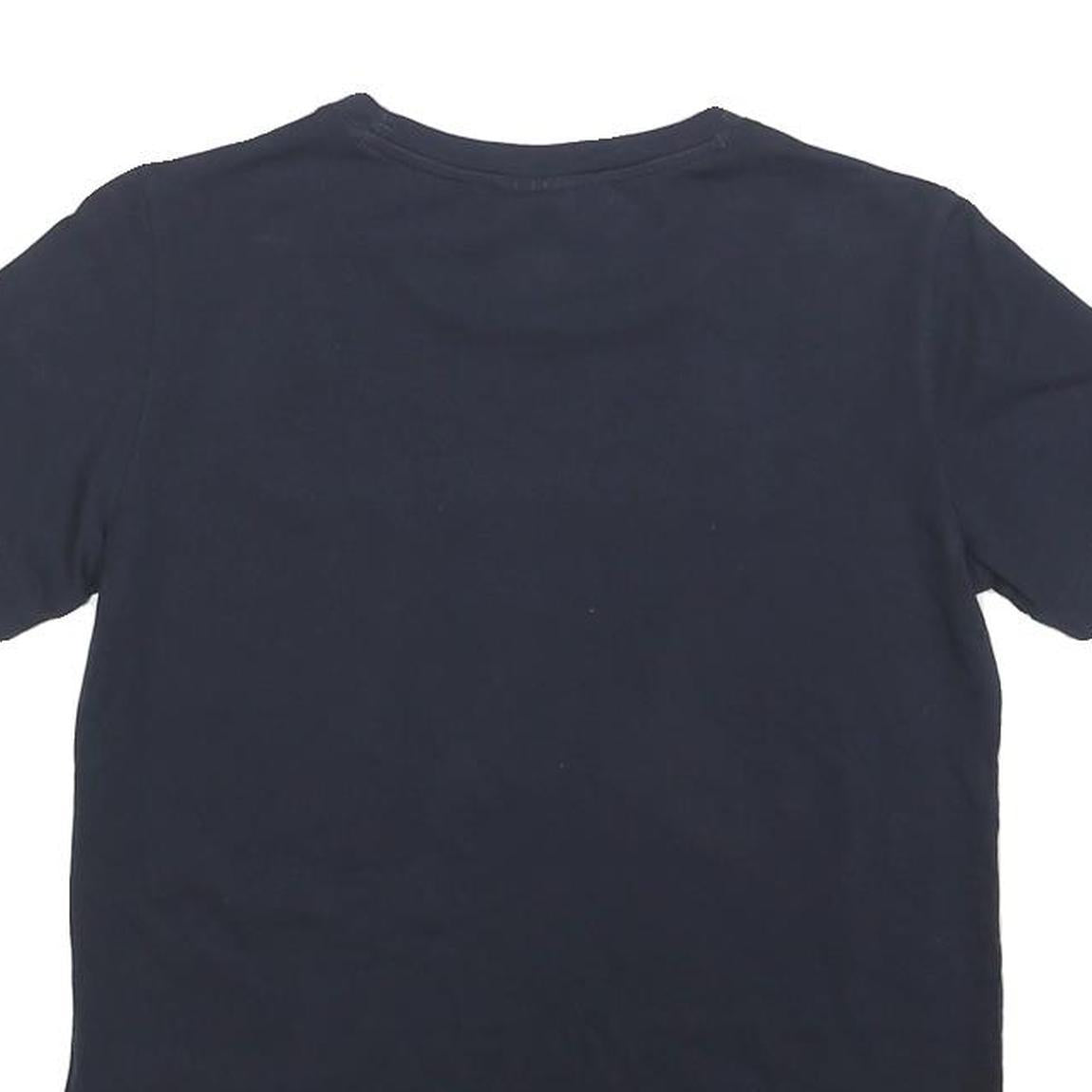 CHAMPION Womens Black Cotton T-Shirt S Short Sleeve Crew Neck Logo Print