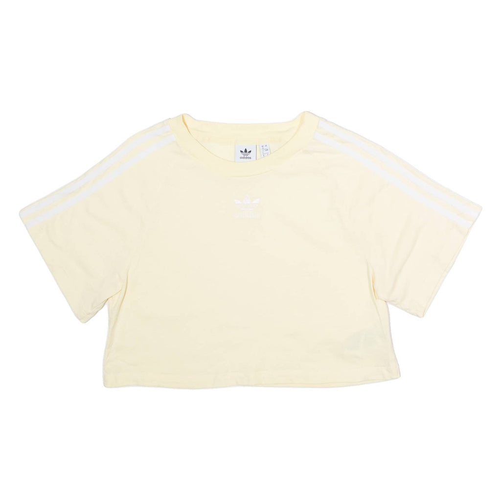 ADIDAS ORIGINALS Womens T-Shirt Yellow Crew Neck UK 8