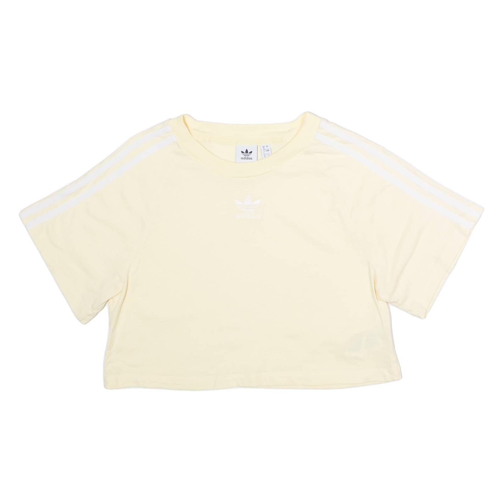 ADIDAS ORIGINALS Womens T-Shirt Yellow Crew Neck UK 8