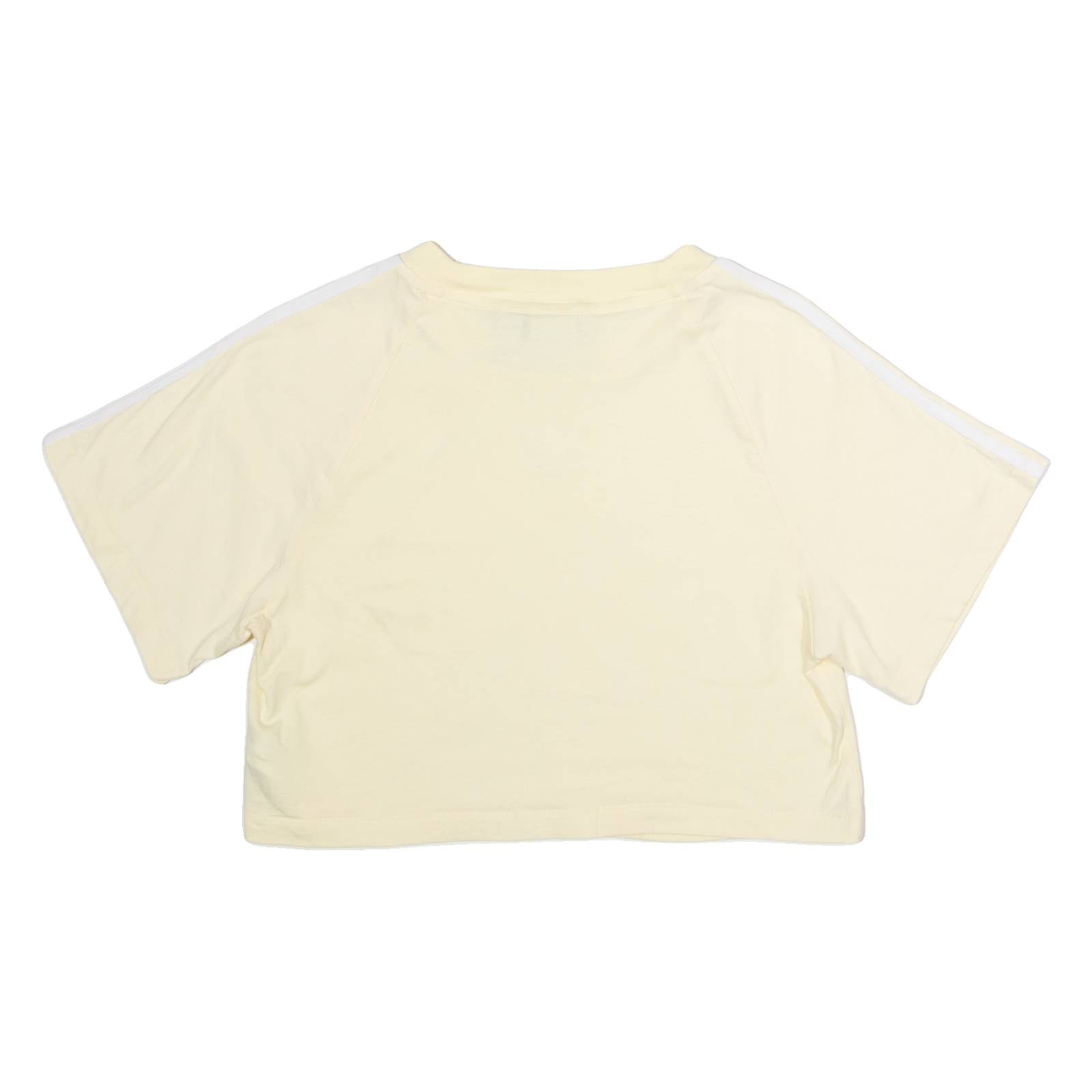 ADIDAS ORIGINALS Womens T-Shirt Yellow Crew Neck UK 8