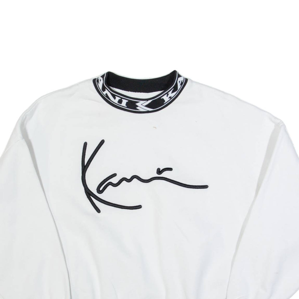 KARL KANI Oversized Cropped Womens Sweatshirt White S