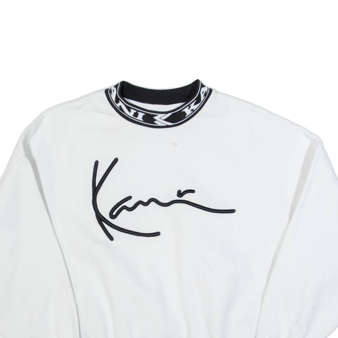 KARL KANI Oversized Cropped Womens Sweatshirt White S