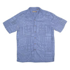 KAHALA Mens Blue Shirt L Cotton Hawaiian Casual Short Sleeve Button