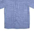KAHALA Mens Blue Shirt L Cotton Hawaiian Casual Short Sleeve Button