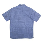 KAHALA Mens Blue Shirt L Cotton Hawaiian Casual Short Sleeve Button