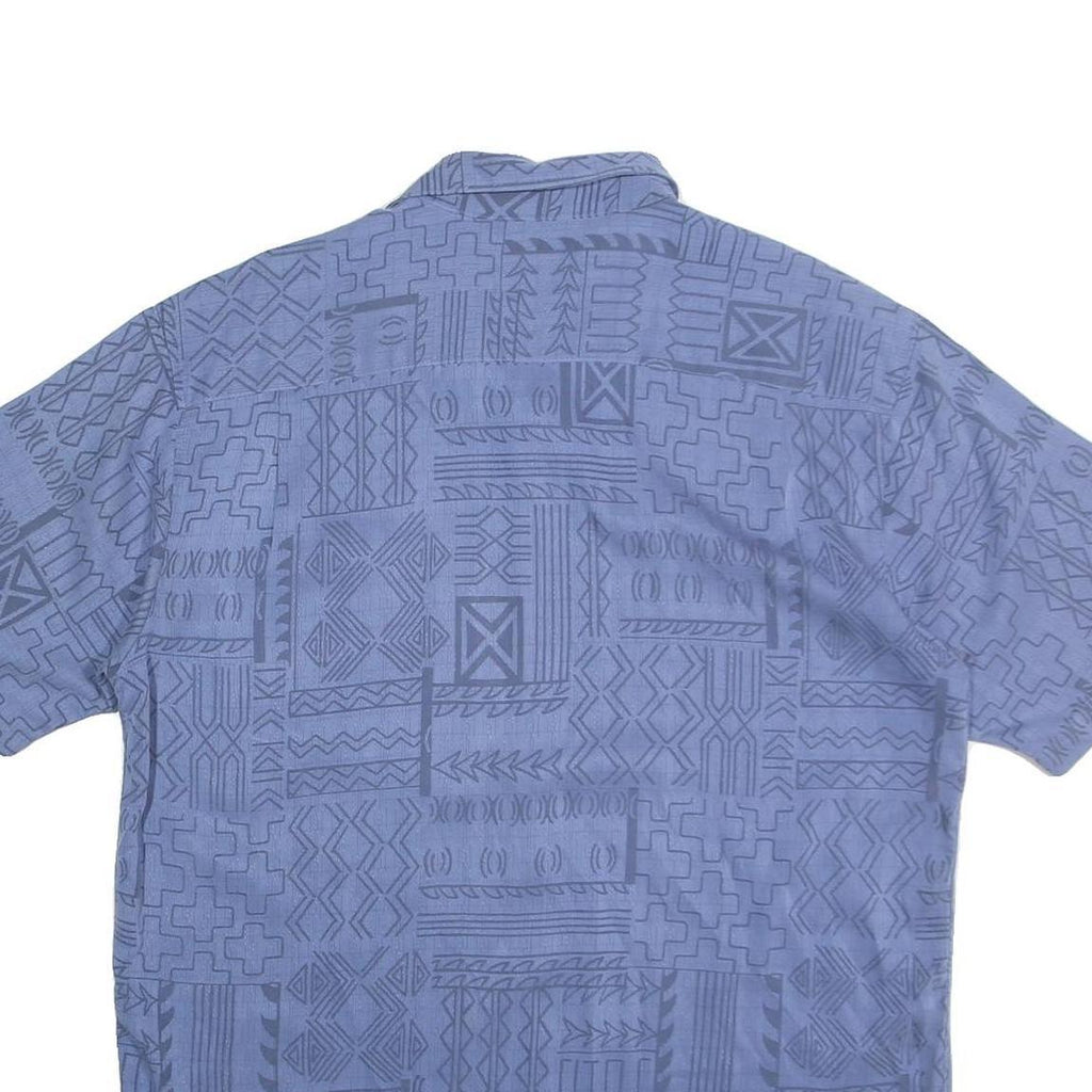 KAHALA Mens Blue Shirt L Cotton Hawaiian Casual Short Sleeve Button