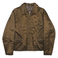 SCHOTT Womens Brown Woven Jacket S Zip Plain Classic Fit