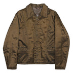 SCHOTT Womens Brown Woven Jacket S Zip Plain Classic Fit