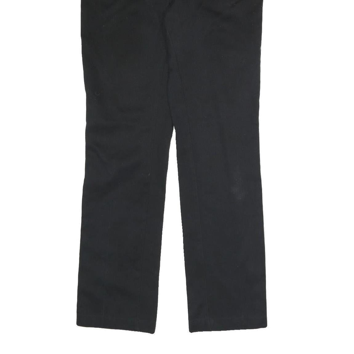 DICKIES Womens Cotton Blend Black Regular Straight Trousers W31 L30 Zip Closure
