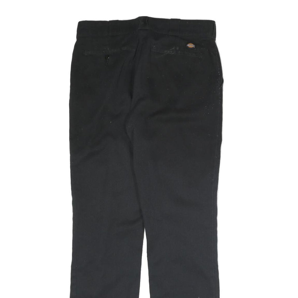 DICKIES Womens Cotton Blend Black Regular Straight Trousers W31 L30 Zip Closure
