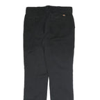 DICKIES Womens Cotton Blend Black Regular Straight Trousers W31 L30 Zip Closure