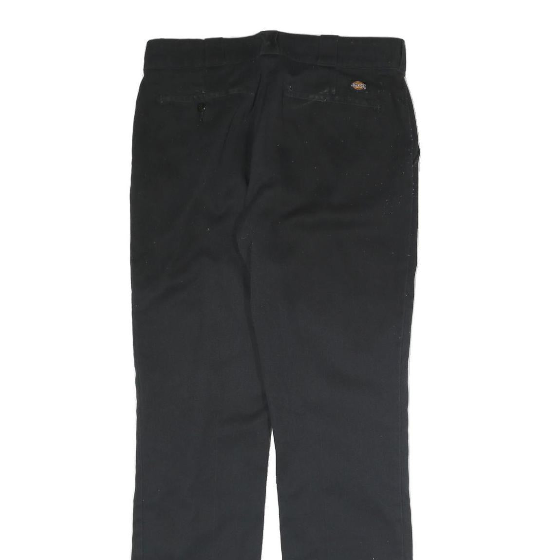 DICKIES Womens Cotton Blend Black Regular Straight Trousers W31 L30 Zip Closure