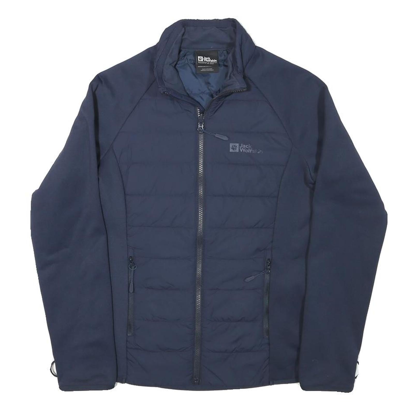 JACK WOLFSKIN Womens Navy Blue Jacket XS Polyester Blend Zip Outdoor Sportswear
