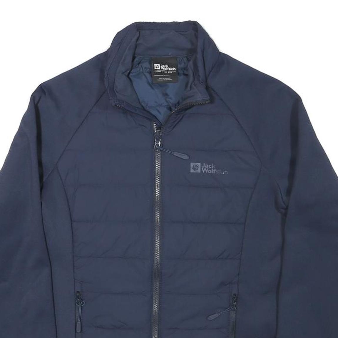 JACK WOLFSKIN Womens Navy Blue Jacket XS Polyester Blend Zip Outdoor Sportswear