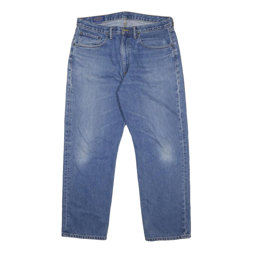 PENDLETON Mens Regular Fit Blue Denim Jeans Zip W36 L30 Classic Casual Cotton