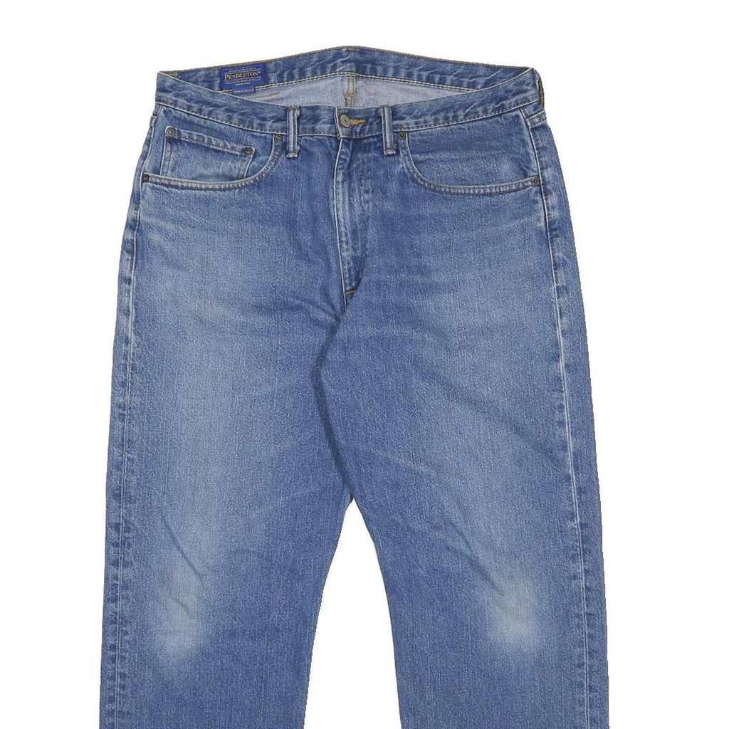 PENDLETON Mens Regular Fit Blue Denim Jeans Zip W36 L30 Classic Casual Cotton
