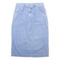CAROLINA BLUES Womens Blue Denim Straight Midi Cotton Skirt M Stylish Casual