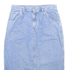 CAROLINA BLUES Womens Blue Denim Straight Midi Cotton Skirt M Stylish Casual