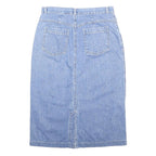 CAROLINA BLUES Womens Blue Denim Straight Midi Cotton Skirt M Stylish Casual