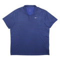 NIKE Mens Blue & Black Striped Short Sleeve Polo Shirt 2XL Dri-Fit Sportswear