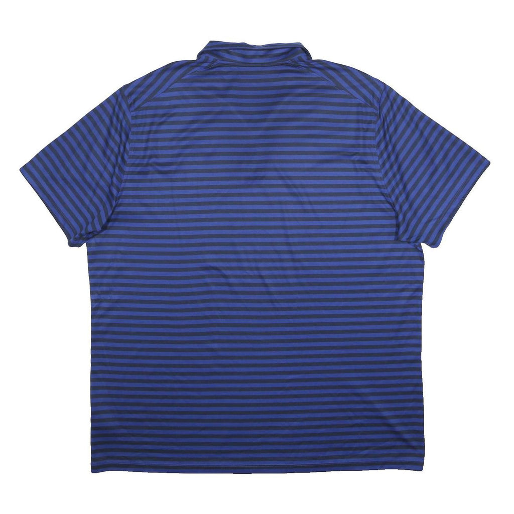 NIKE Mens Blue & Black Striped Short Sleeve Polo Shirt 2XL Dri-Fit Sportswear