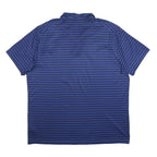 NIKE Mens Blue & Black Striped Short Sleeve Polo Shirt 2XL Dri-Fit Sportswear