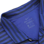 NIKE Mens Blue & Black Striped Short Sleeve Polo Shirt 2XL Dri-Fit Sportswear