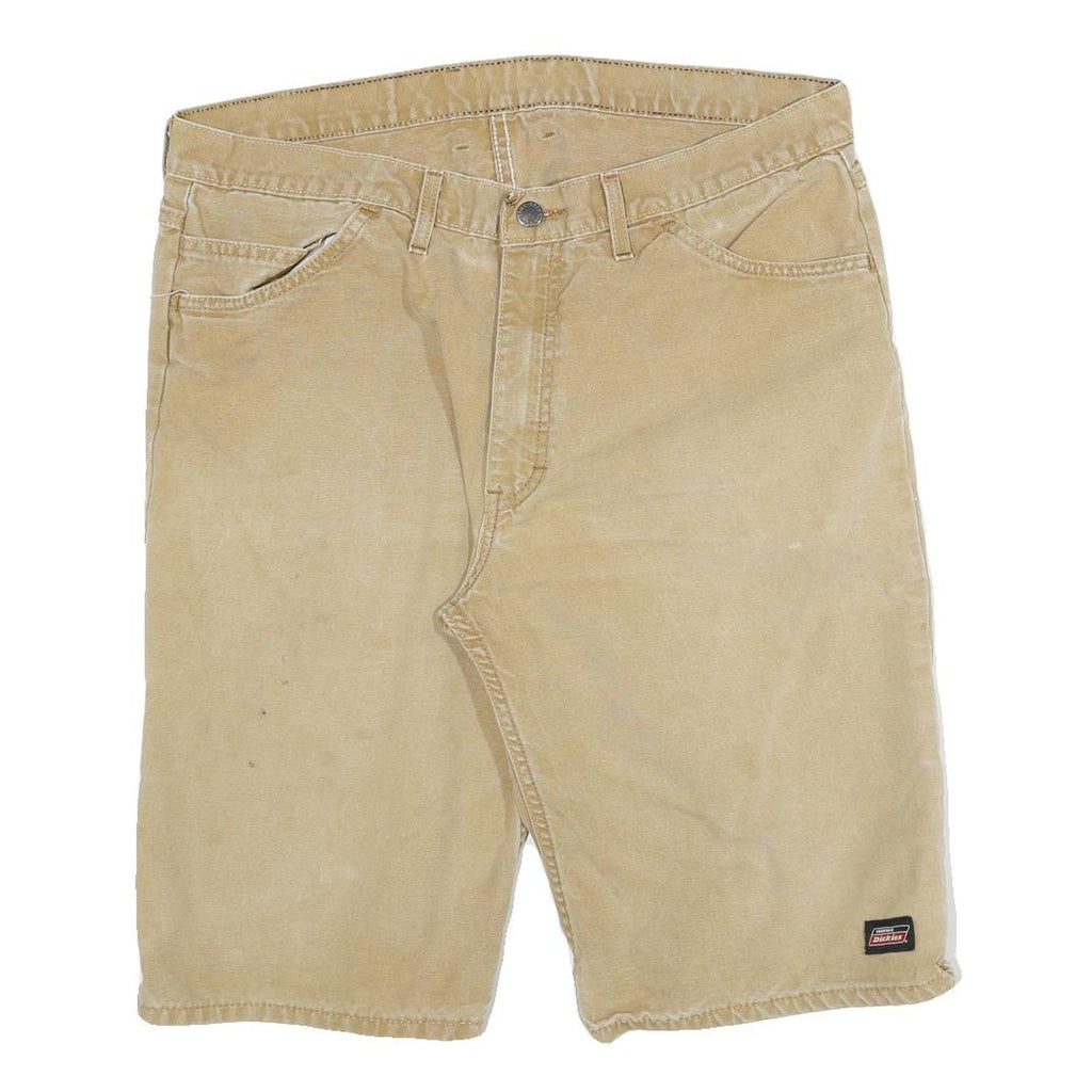 DICKIES Mens Shorts Beige Casual Cotton Blend XL W34 Workwear Utility