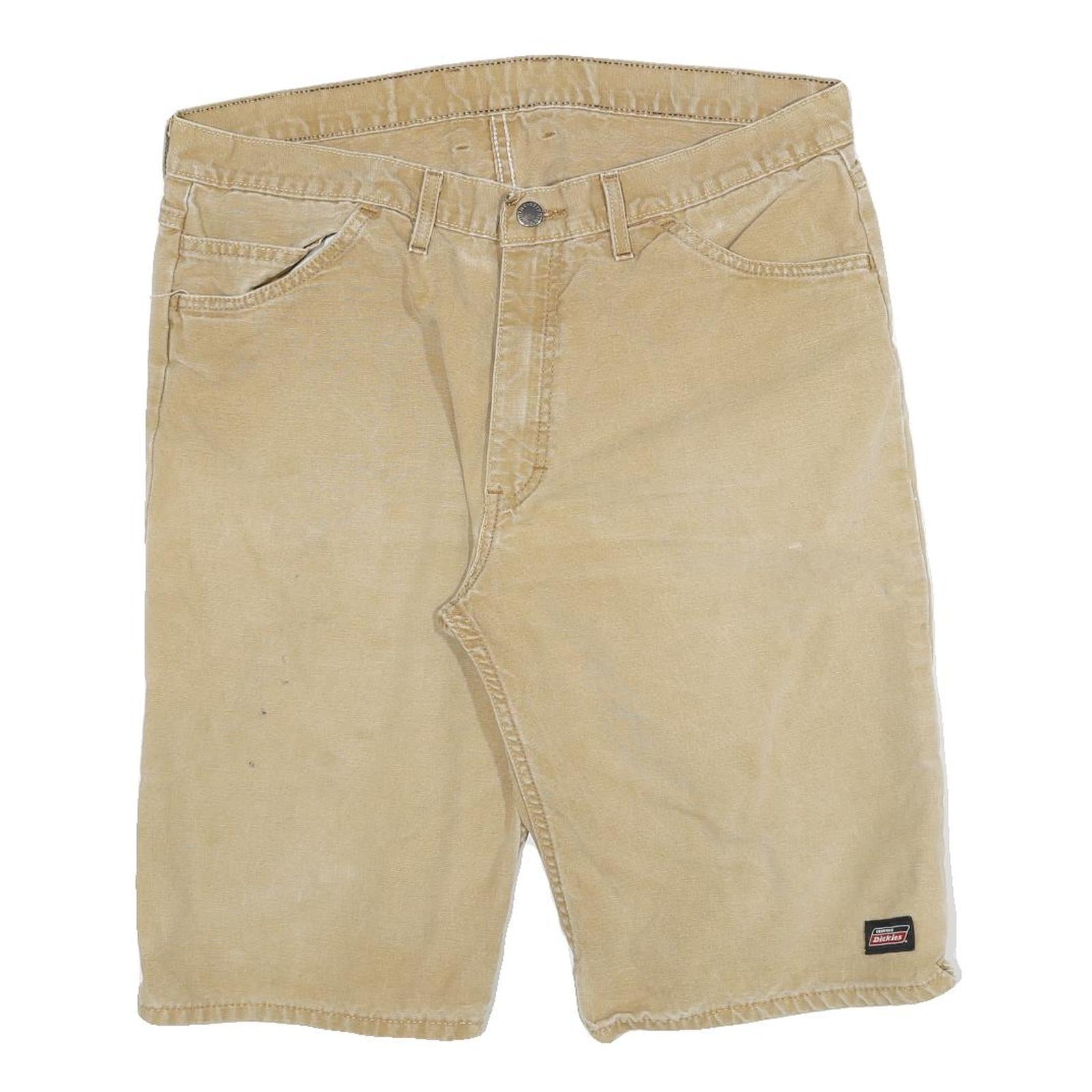 DICKIES Mens Shorts Beige Casual Cotton Blend XL W34 Workwear Utility