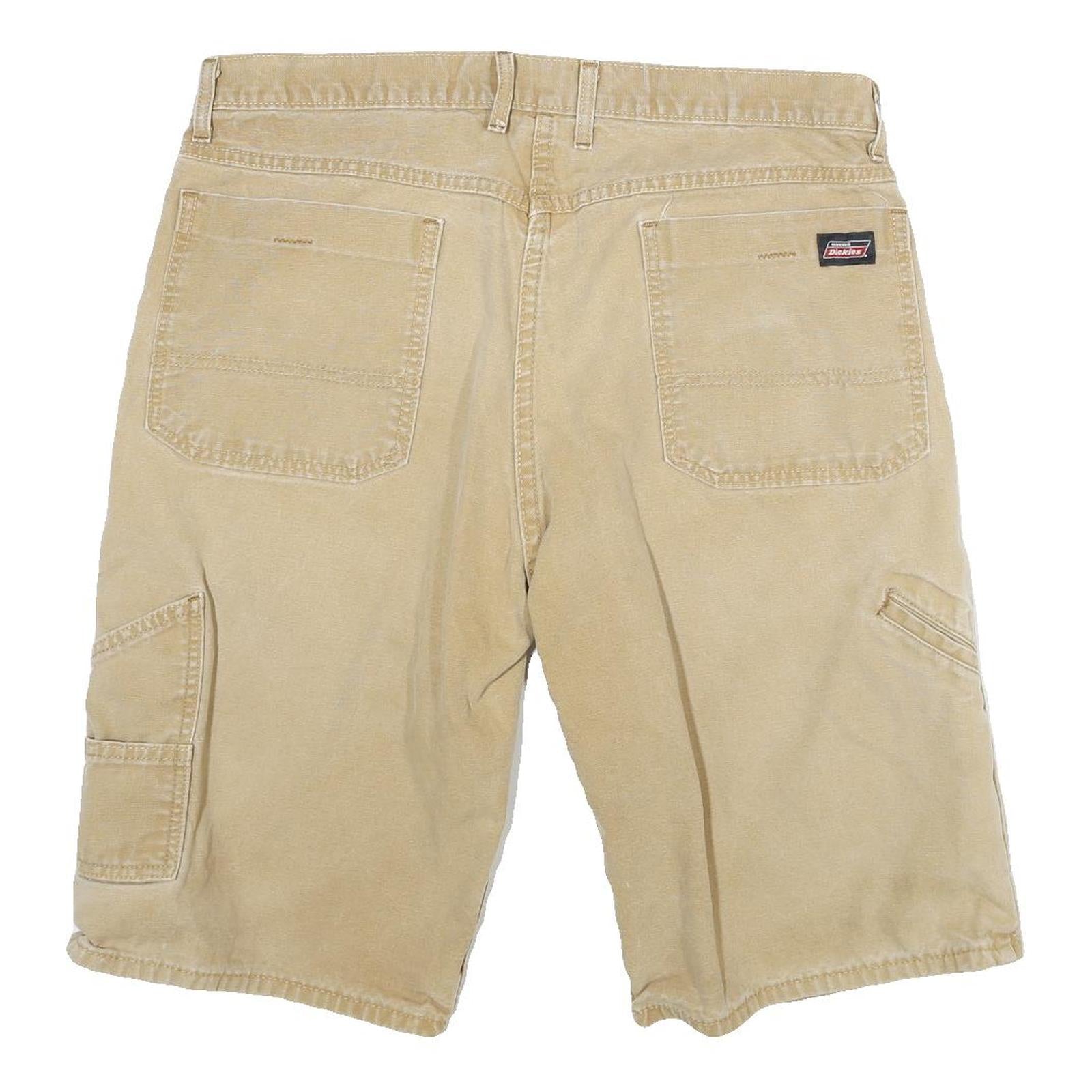 DICKIES Mens Shorts Beige Casual Cotton Blend XL W34 Workwear Utility