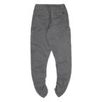 INDICODE Mens Cotton Blend Grey Regular Drawstring Cargo Trousers W24 L26 Casual