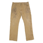 DICKIES Mens Regular Fit Beige Cotton Blend Straight Jeans W36 L32 Workwear
