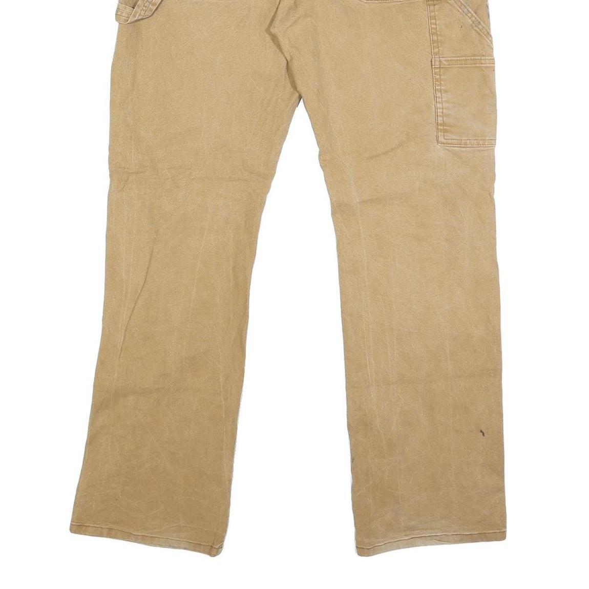 DICKIES Mens Regular Fit Beige Cotton Blend Straight Jeans W36 L32 Workwear