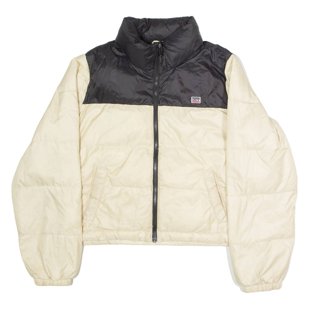 LEVI'S Insulated Cropped Womens Puffer Jacket Beige M