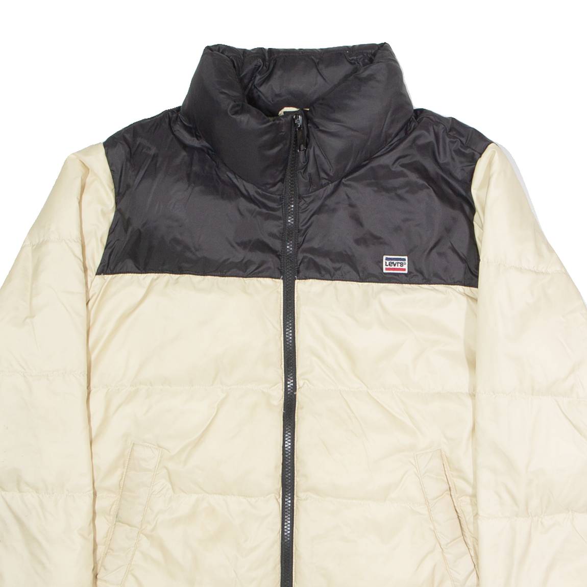LEVI'S Insulated Cropped Womens Puffer Jacket Beige M