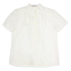 PHILLIPE ROMARIC Womens White Printed Shirt Short Sleeve Button Neck M Light Top