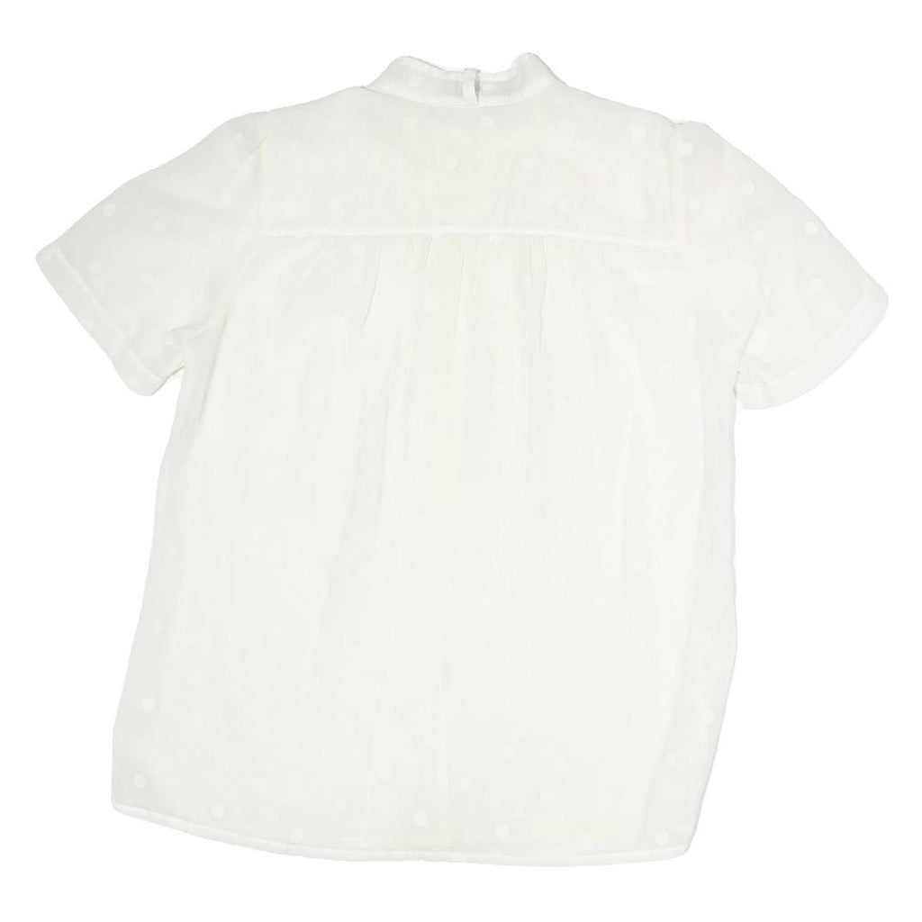 PHILLIPE ROMARIC Womens White Printed Shirt Short Sleeve Button Neck M Light Top