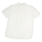 PHILLIPE ROMARIC Womens White Printed Shirt Short Sleeve Button Neck M Light Top