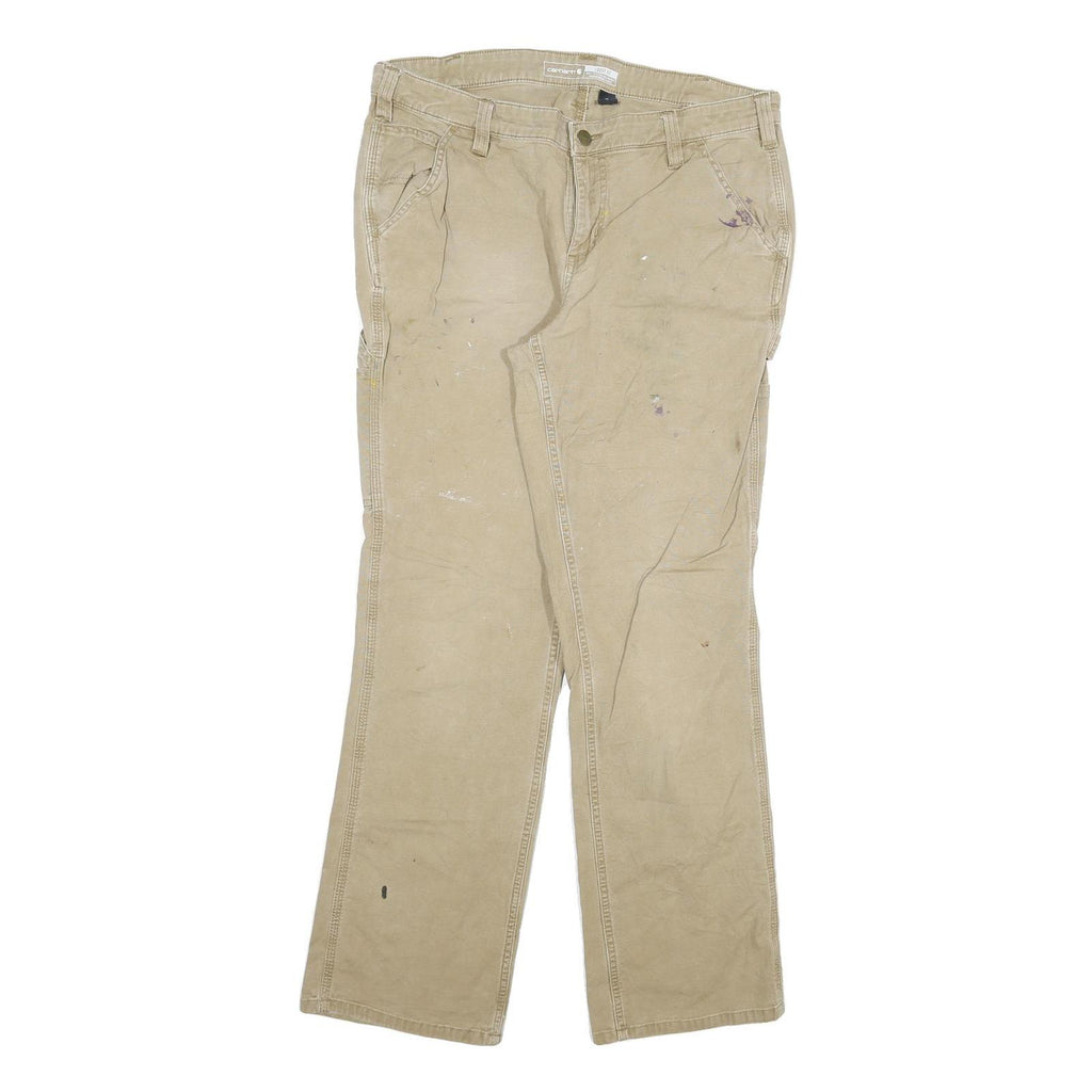 CARHARTT Womens Loose Fit Beige Denim Jeans W34 L30 Workwear Utility Durable