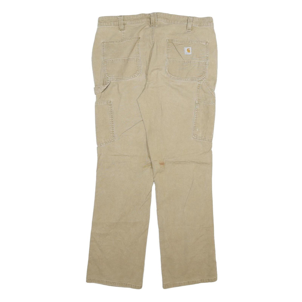 CARHARTT Womens Loose Fit Beige Denim Jeans W34 L30 Workwear Utility Durable